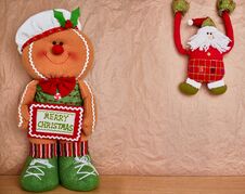 Christmas Decoration Over A Kraft Paper Background Stock Images Christmas Decoration Over A Kraft Paper Background Stock Images