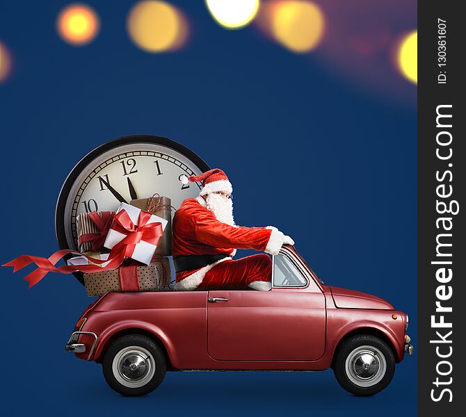 Santa Claus countdown on car