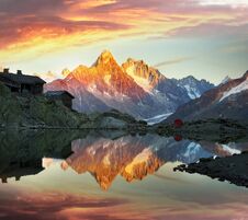 Crystal Lakes Chamonix In The Alps Royalty Free Stock Photo