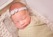 Sleeping Newborn Baby Girl Royalty Free Stock Photo