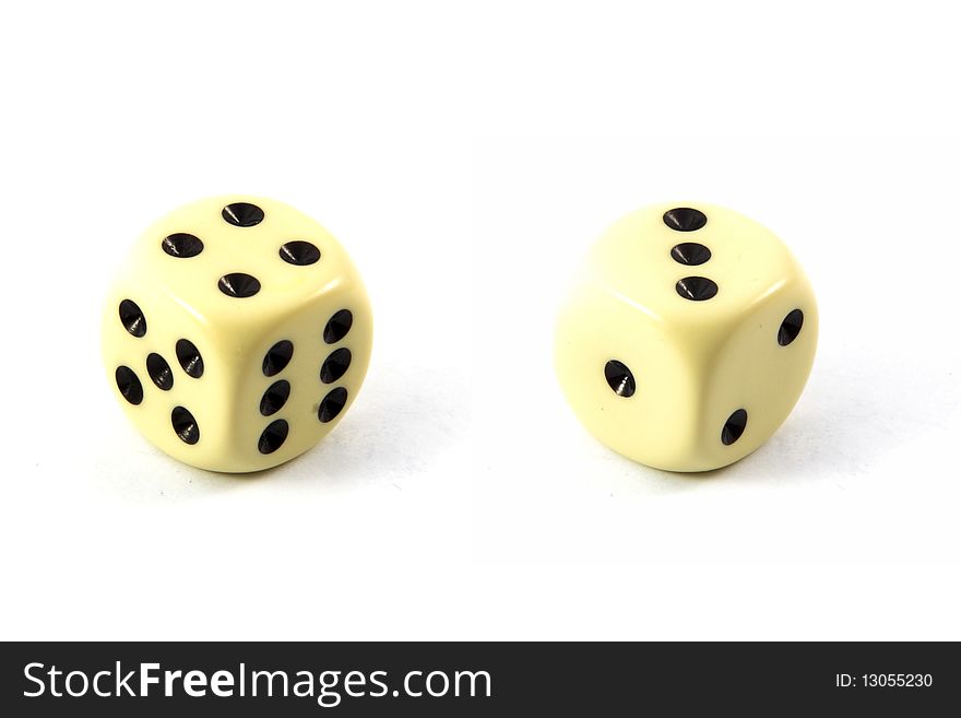 Dices isolated on white background