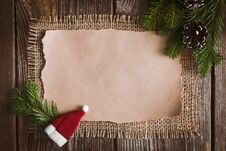 Christmas Letter, List, Congratulations On A Wooden Background. Free Space, Mockup New Year. Royalty Free Stock Images