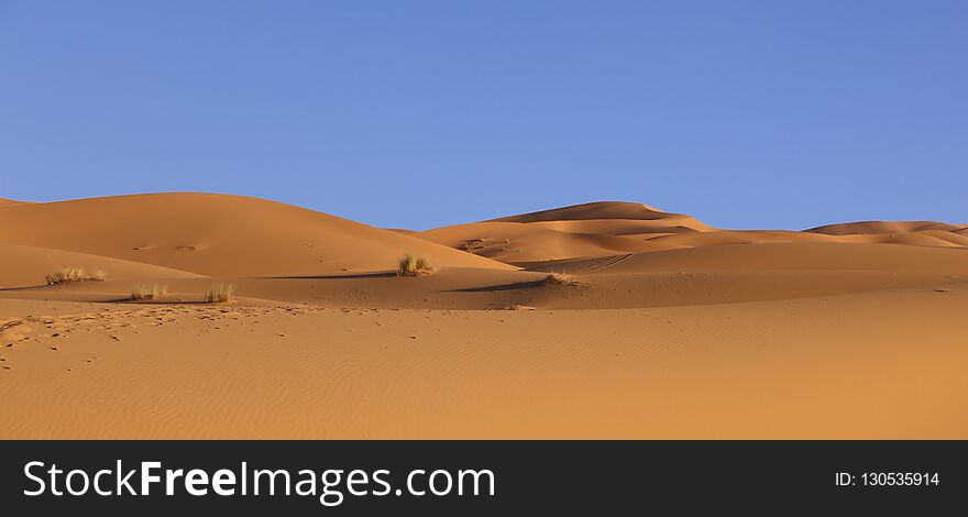 Sahara desert dunes, in Morocco