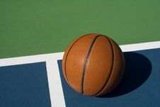 Basketball Sits On Court Stock Photography Basketball Sits On Court Stock Photography
