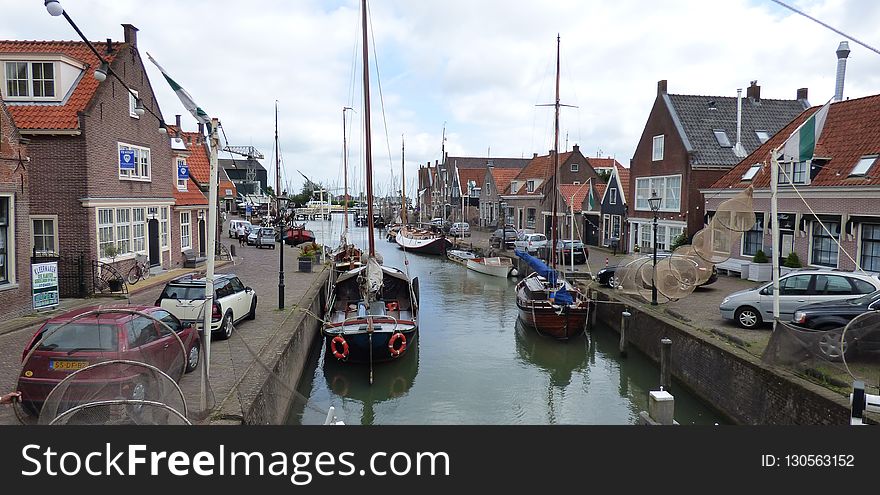 Waterway, Canal, Town, Channel