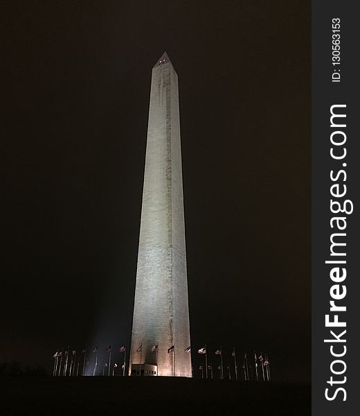 Monument, Tower, National Historic Landmark, Night