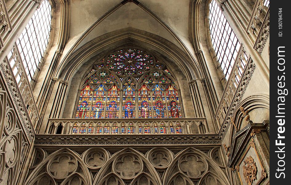 Stained Glass, Cathedral, Medieval Architecture, Place Of Worship