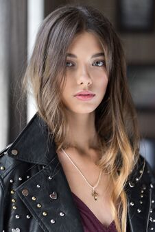 Photo Of A Beautiful Girl In The Interior Of The Restaurant Stock Images