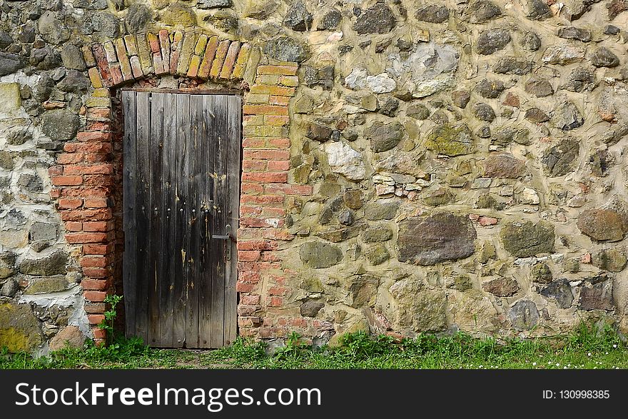 Wall, Stone Wall, Grass, Rock