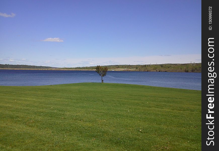 Sky, Water, Grass, Reservoir