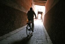 Bike On A Narrow Street Royalty Free Stock Photo