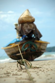 Rope And Boat Royalty Free Stock Photography Rope And Boat Royalty Free Stock Photography