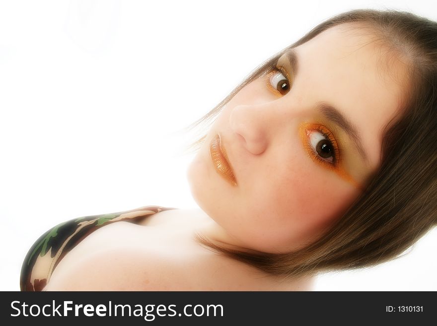 Beautiful teen girl head shot. Beautiful teen girl head shot.