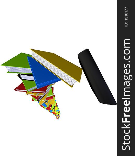 Some 3d rendered colored books. Some 3d rendered colored books