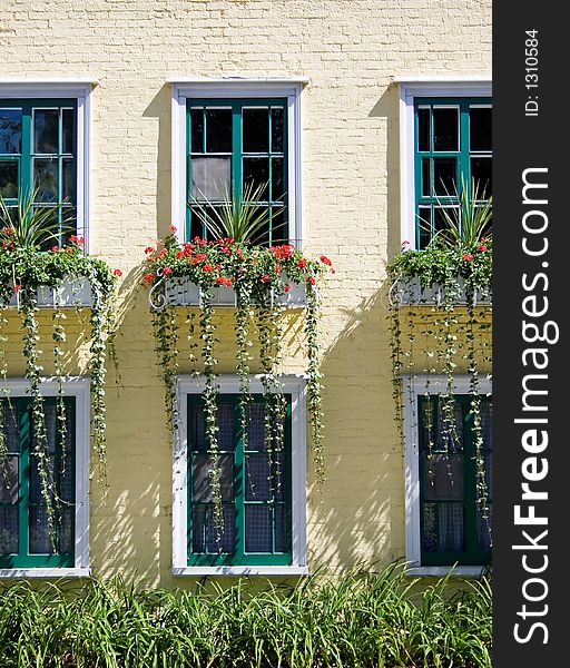 Front wall of a house in old Quebec