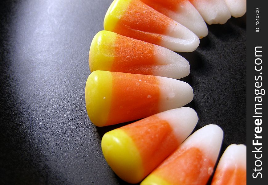 Detail of Halloween candy corn.