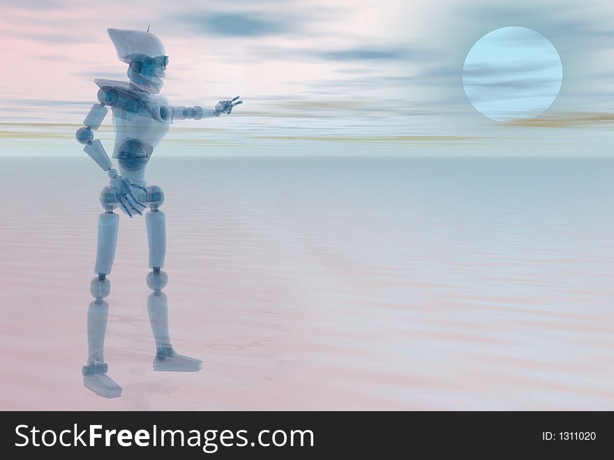 Robot Pointing At Light