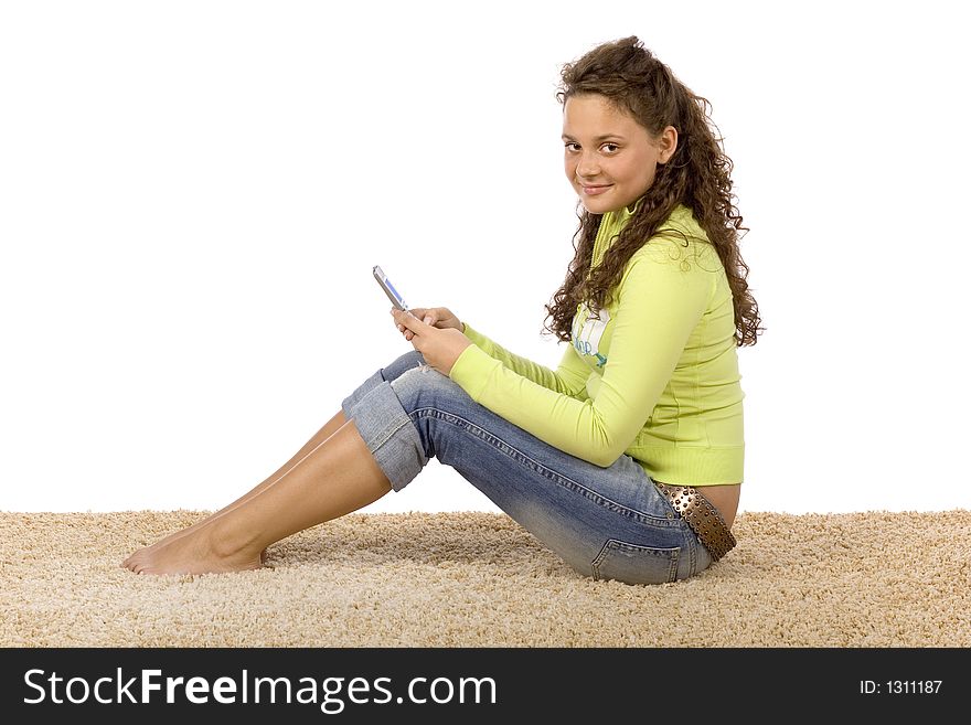 Female Teenager Writting Short Text Message