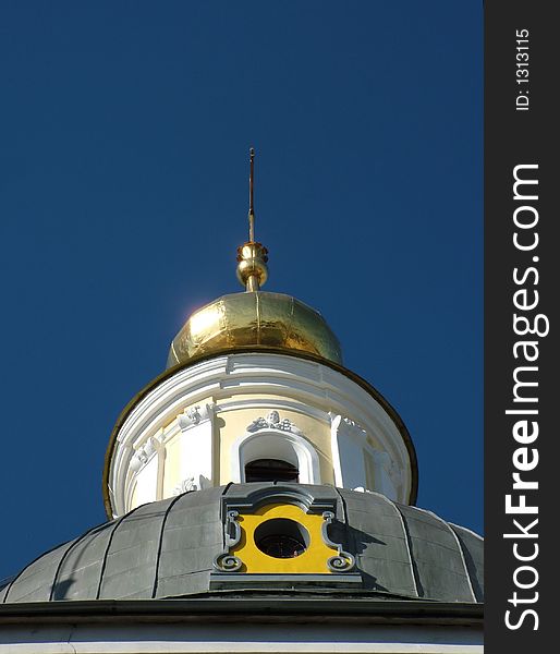 View of a colorful orthodox dome