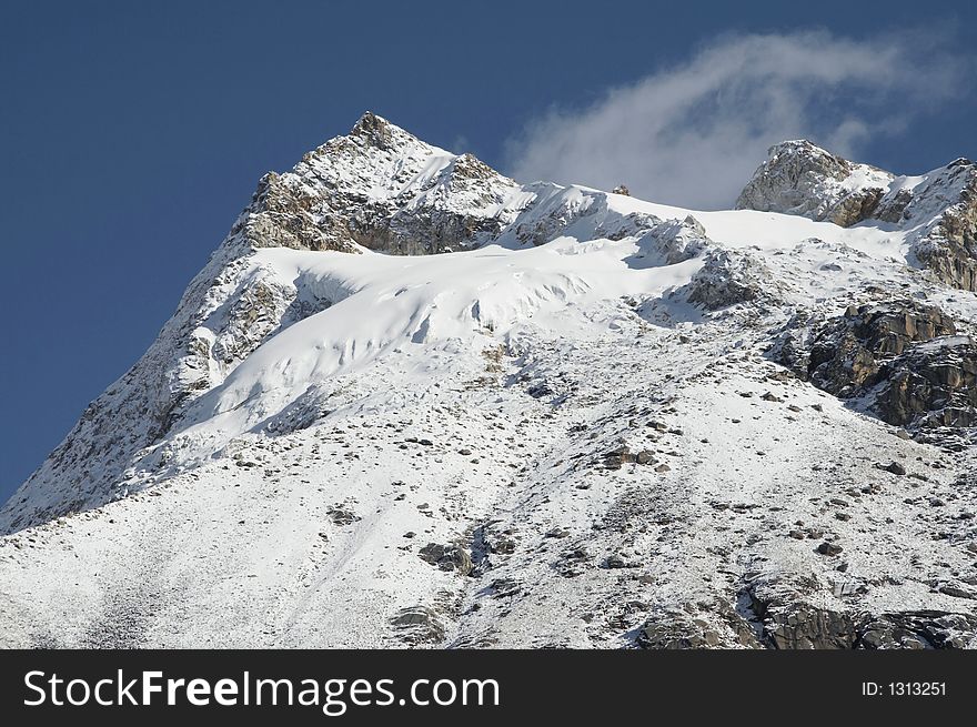 High peak Urus in the Cordillera Blanca. High peak Urus in the Cordillera Blanca