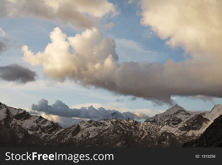 Snow peak in the Cordillera Blanca. Snow peak in the Cordillera Blanca