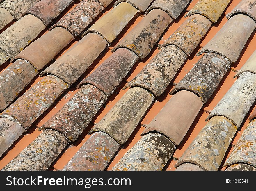 Roof made of ceramic tiles. Roof made of ceramic tiles