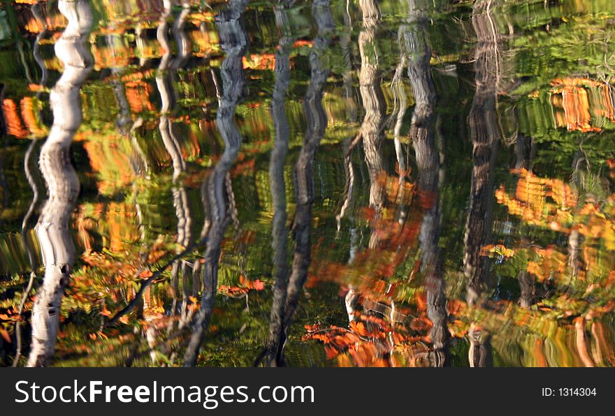 Autumn Lake reflection in Quebec