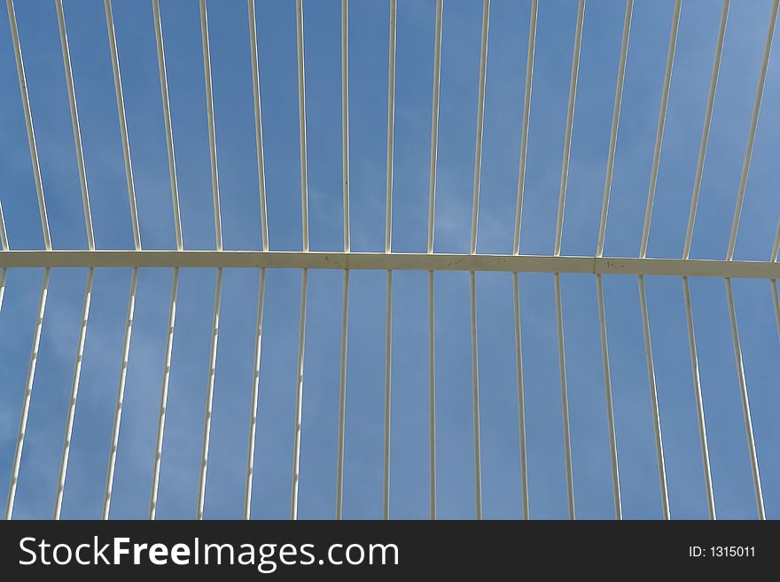 White metallic structure projected on the sky