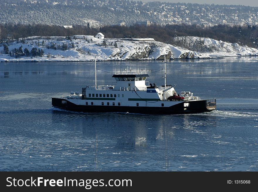 Picture of ship on sea in the winter time. Picture of ship on sea in the winter time.