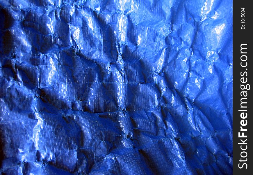 Wrinkled Blue Tarpaulin