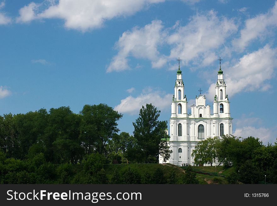 Catholic cathedral in green surroundings