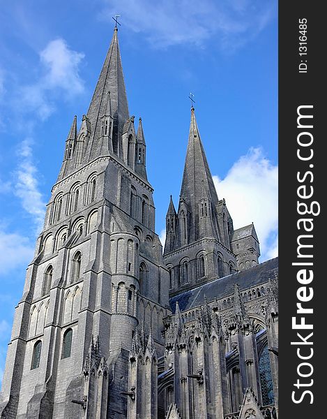 Bayeux gothic and roman cathedral in Normandy