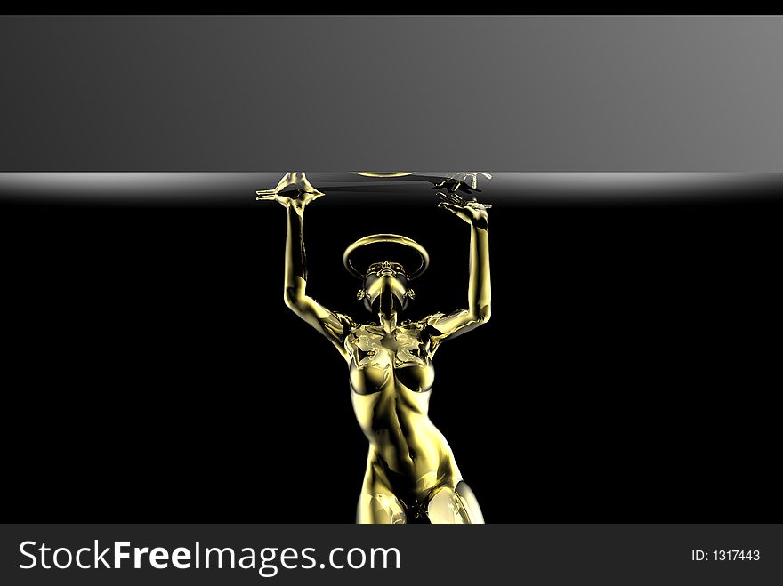 Gold angel lifting logo box template