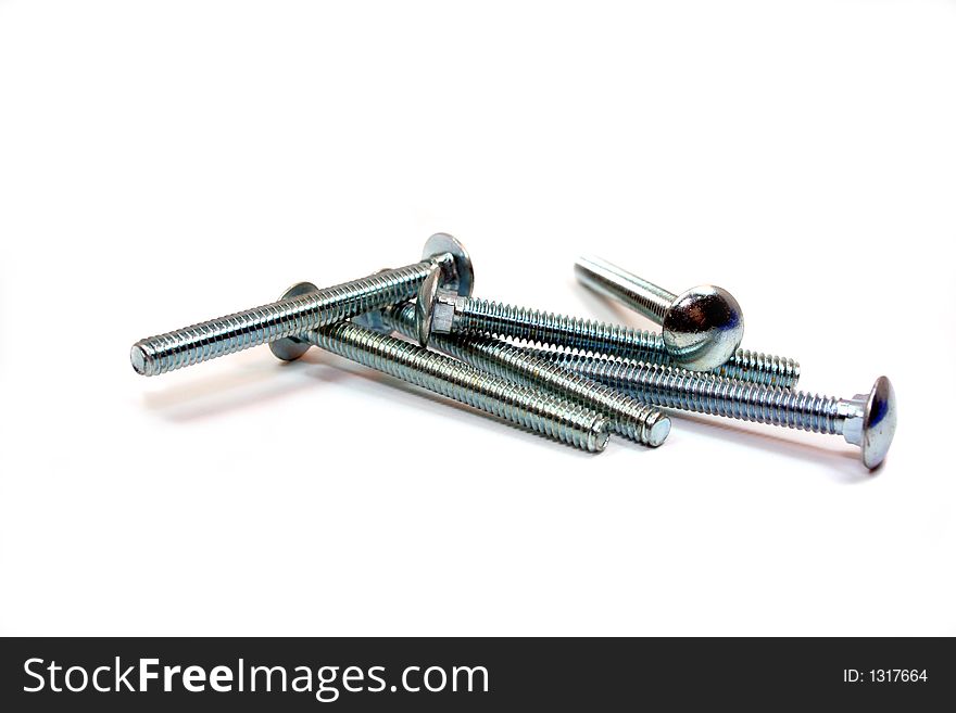 A bunch of steel bolts