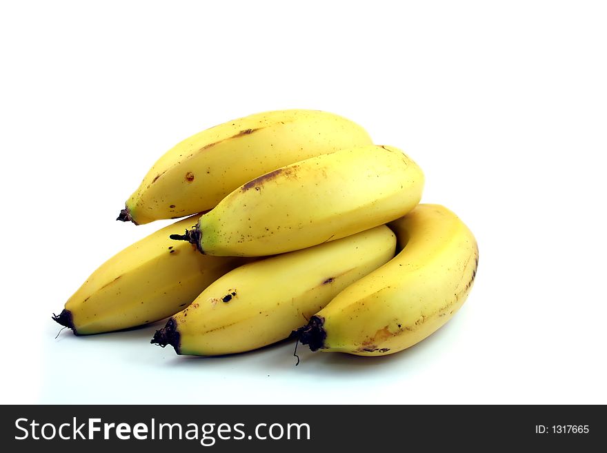 Ripe yellow sweet breakfast bananas. Ripe yellow sweet breakfast bananas