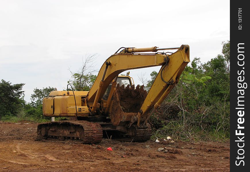 Big,heavy loader at a work site