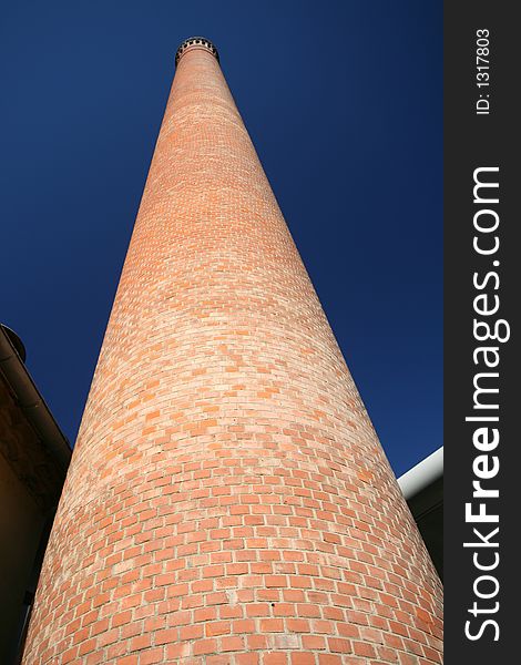 Red brick chimney in france