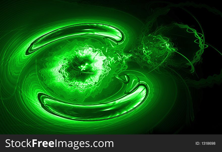 Electric liquid in green color - abstract