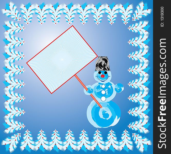 Snow Man Background, Vector