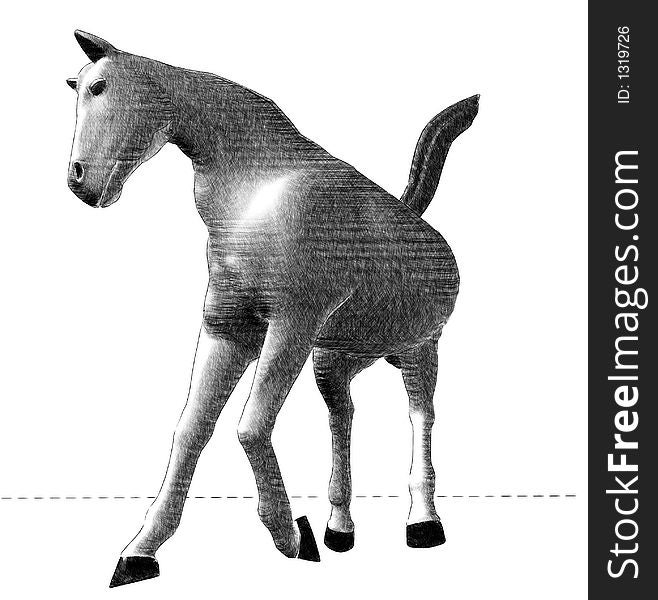 Computer generation of  figure horse