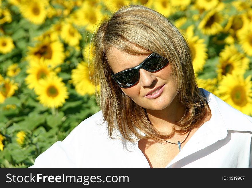 Beautiful Sunflower Woman in the sun.