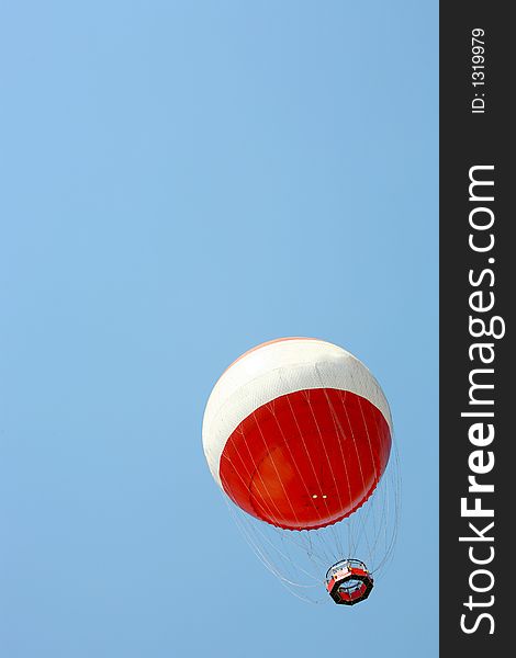 White and Red balloon in the sky. White and Red balloon in the sky