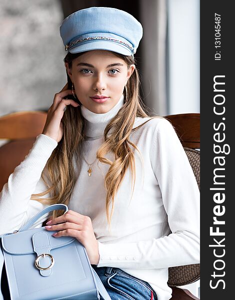 Photo Of A Beautiful Girl In The Interior Of The Restaurant