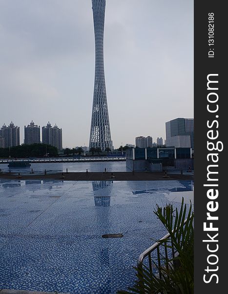 Skyscraper, Landmark, Reflection, Water