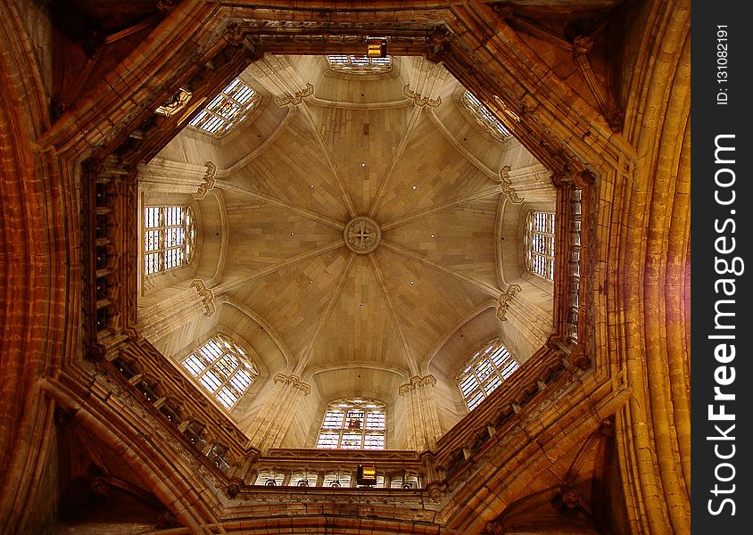 Ceiling, Dome, Symmetry, Wood