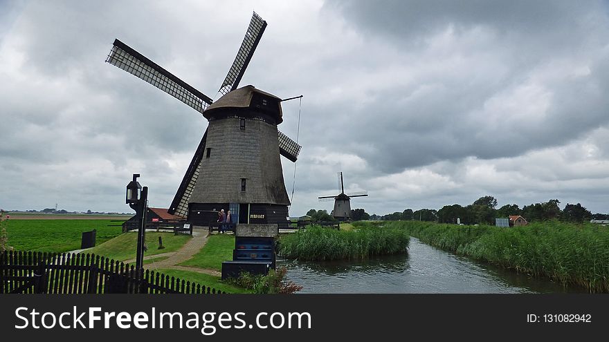 Windmill, Waterway, Mill, Polder
