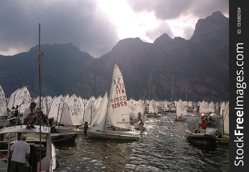 Waterway, Sky, Sail, Boat