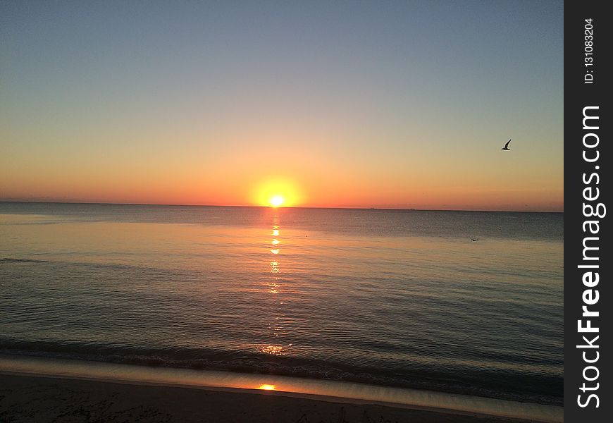 Horizon, Sea, Sunrise, Sky