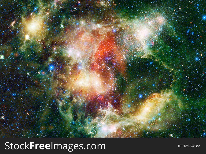 Awesome colorful nebula somewhere in endless universe. Elements of this image furnished by NASA