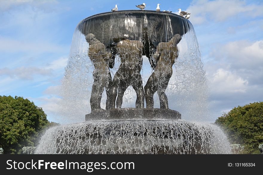 Fountain, Water, Sculpture, Water Feature